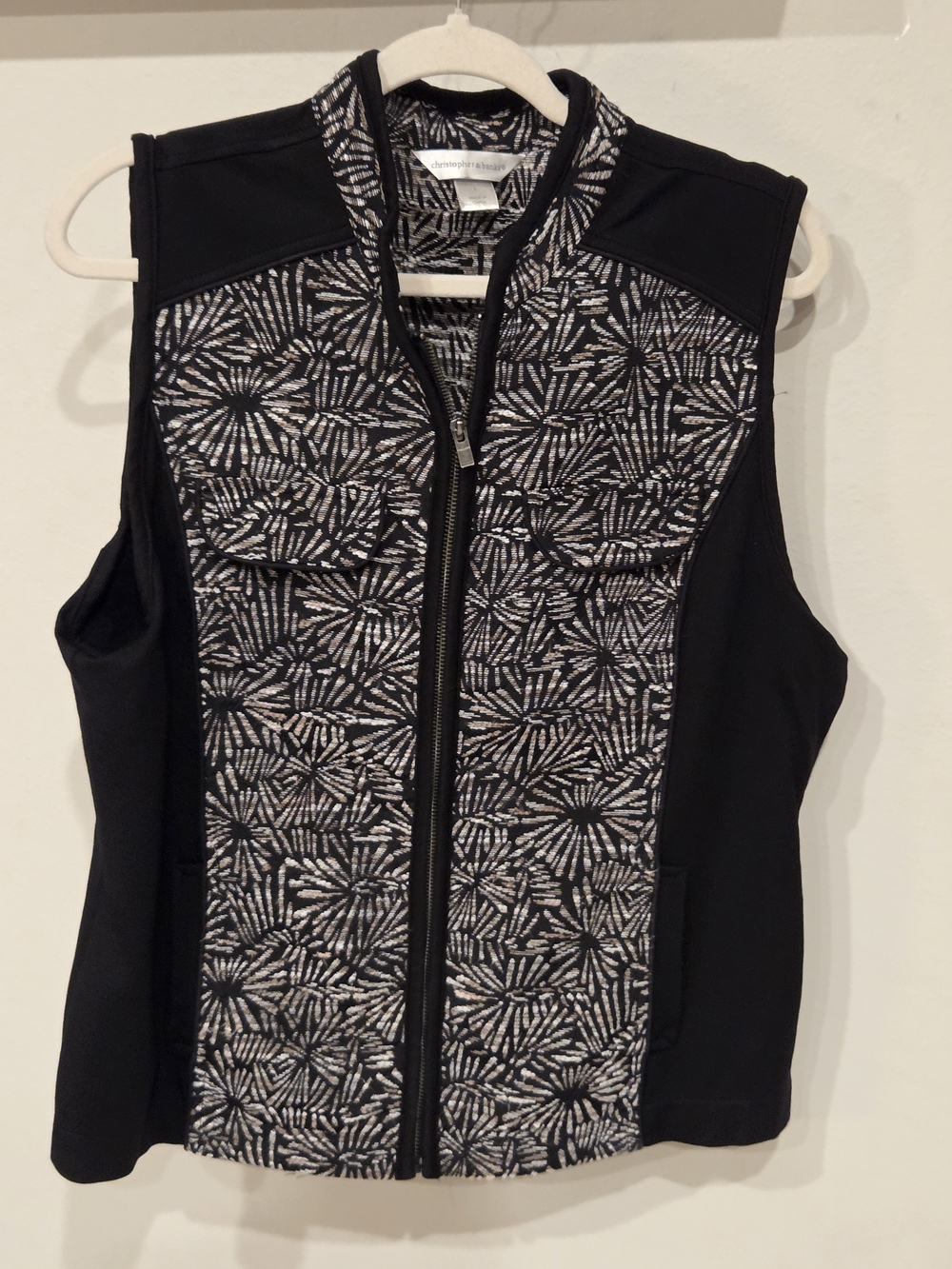 Christopher & Banks Black and White Patterned Knit Top